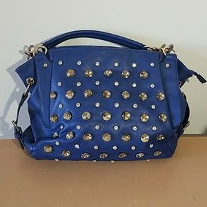 Blue rhinestone purse